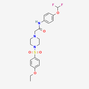 molecular formula C21H25F2N3O5S B10936057 N-[4-(difluoromethoxy)phenyl]-2-{4-[(4-ethoxyphenyl)sulfonyl]piperazin-1-yl}acetamide 