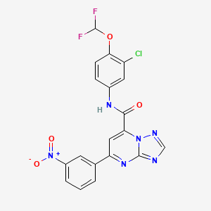 molecular formula C19H11ClF2N6O4 B10936090 N-[3-chloro-4-(difluoromethoxy)phenyl]-5-(3-nitrophenyl)[1,2,4]triazolo[1,5-a]pyrimidine-7-carboxamide 