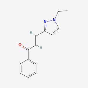 molecular formula C14H14N2O B10936143 Propenone, 3-(1-ethyl-1H-pyrazol-3-yl)-1-phenyl- 