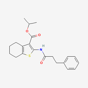 molecular formula C21H25NO3S B10936149 Propan-2-yl 2-[(3-phenylpropanoyl)amino]-4,5,6,7-tetrahydro-1-benzothiophene-3-carboxylate 