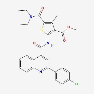 molecular formula C28H26ClN3O4S B10936157 Methyl 2-({[2-(4-chlorophenyl)quinolin-4-yl]carbonyl}amino)-5-(diethylcarbamoyl)-4-methylthiophene-3-carboxylate 