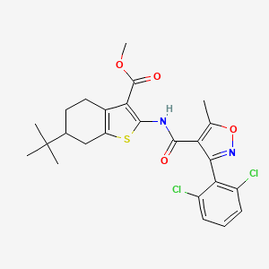 molecular formula C25H26Cl2N2O4S B10936181 Methyl 6-tert-butyl-2-({[3-(2,6-dichlorophenyl)-5-methyl-1,2-oxazol-4-yl]carbonyl}amino)-4,5,6,7-tetrahydro-1-benzothiophene-3-carboxylate 