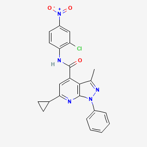 molecular formula C23H18ClN5O3 B10936358 N-(2-chloro-4-nitrophenyl)-6-cyclopropyl-3-methyl-1-phenyl-1H-pyrazolo[3,4-b]pyridine-4-carboxamide 