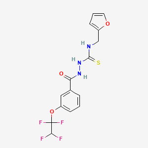 molecular formula C15H13F4N3O3S B10936506 N-(furan-2-ylmethyl)-2-{[3-(1,1,2,2-tetrafluoroethoxy)phenyl]carbonyl}hydrazinecarbothioamide 