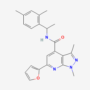 molecular formula C23H24N4O2 B10936529 N-[1-(2,4-dimethylphenyl)ethyl]-6-(furan-2-yl)-1,3-dimethyl-1H-pyrazolo[3,4-b]pyridine-4-carboxamide 