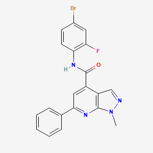 molecular formula C20H14BrFN4O B10936755 N-(4-bromo-2-fluorophenyl)-1-methyl-6-phenyl-1H-pyrazolo[3,4-b]pyridine-4-carboxamide 