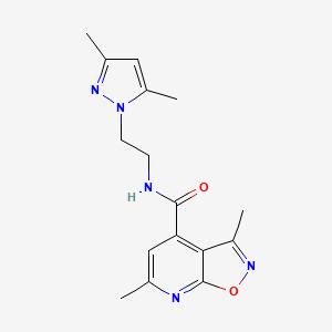 molecular formula C16H19N5O2 B10936760 N-[2-(3,5-dimethyl-1H-pyrazol-1-yl)ethyl]-3,6-dimethyl[1,2]oxazolo[5,4-b]pyridine-4-carboxamide 