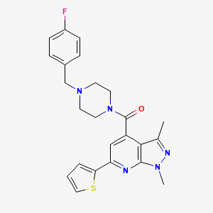molecular formula C24H24FN5OS B10936761 [1,3-dimethyl-6-(thiophen-2-yl)-1H-pyrazolo[3,4-b]pyridin-4-yl][4-(4-fluorobenzyl)piperazin-1-yl]methanone 