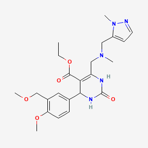 molecular formula C23H31N5O5 B10937117 ethyl 4-[4-methoxy-3-(methoxymethyl)phenyl]-6-({methyl[(1-methyl-1H-pyrazol-5-yl)methyl]amino}methyl)-2-oxo-1,2,3,4-tetrahydropyrimidine-5-carboxylate 