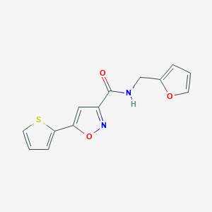 molecular formula C13H10N2O3S B10937240 N-(2-furylmethyl)-5-thien-2-ylisoxazole-3-carboxamide 