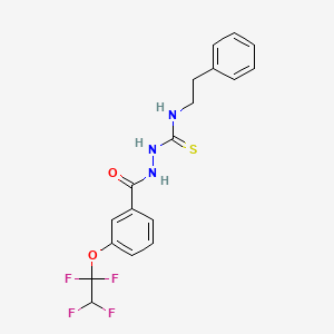 molecular formula C18H17F4N3O2S B10937336 N-(2-phenylethyl)-2-{[3-(1,1,2,2-tetrafluoroethoxy)phenyl]carbonyl}hydrazinecarbothioamide 