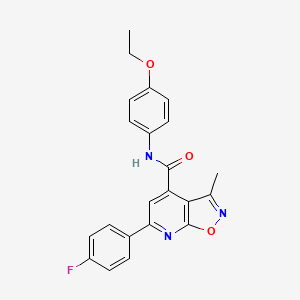 molecular formula C22H18FN3O3 B10937447 N-(4-ethoxyphenyl)-6-(4-fluorophenyl)-3-methyl[1,2]oxazolo[5,4-b]pyridine-4-carboxamide 