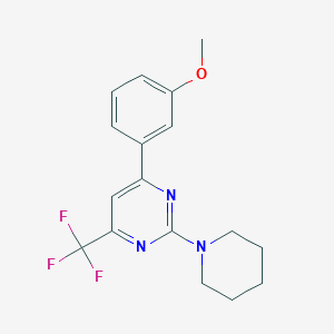 molecular formula C17H18F3N3O B10937517 4-(3-Methoxyphenyl)-2-piperidin-1-yl-6-(trifluoromethyl)pyrimidine 