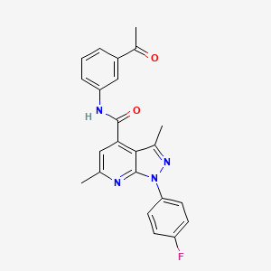 molecular formula C23H19FN4O2 B10937526 N-(3-acetylphenyl)-1-(4-fluorophenyl)-3,6-dimethyl-1H-pyrazolo[3,4-b]pyridine-4-carboxamide 