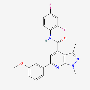 molecular formula C22H18F2N4O2 B10937615 N-(2,4-difluorophenyl)-6-(3-methoxyphenyl)-1,3-dimethyl-1H-pyrazolo[3,4-b]pyridine-4-carboxamide 