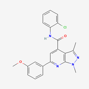 molecular formula C22H19ClN4O2 B10937624 N-(2-chlorophenyl)-6-(3-methoxyphenyl)-1,3-dimethyl-1H-pyrazolo[3,4-b]pyridine-4-carboxamide 