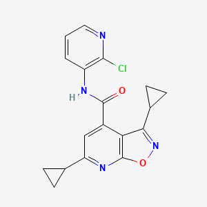 molecular formula C18H15ClN4O2 B10937693 N-(2-chloropyridin-3-yl)-3,6-dicyclopropyl[1,2]oxazolo[5,4-b]pyridine-4-carboxamide 