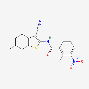 molecular formula C18H17N3O3S B10937761 N-(3-cyano-6-methyl-4,5,6,7-tetrahydro-1-benzothiophen-2-yl)-2-methyl-3-nitrobenzamide 