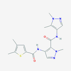 molecular formula C17H20N6O2S B10937779 N-(1,5-dimethyl-1H-pyrazol-4-yl)-4-{[(4,5-dimethylthiophen-2-yl)carbonyl]amino}-1-methyl-1H-pyrazole-5-carboxamide 