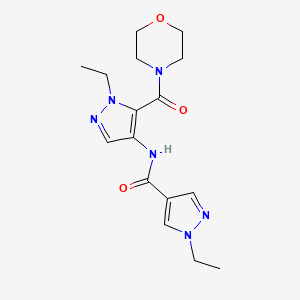 molecular formula C16H22N6O3 B10937962 1-ethyl-N-[1-ethyl-5-(morpholin-4-ylcarbonyl)-1H-pyrazol-4-yl]-1H-pyrazole-4-carboxamide 