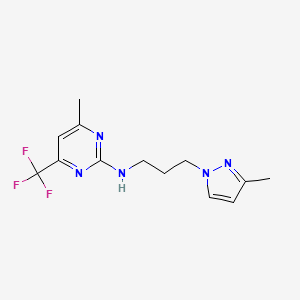 molecular formula C13H16F3N5 B10938061 4-methyl-N-[3-(3-methyl-1H-pyrazol-1-yl)propyl]-6-(trifluoromethyl)pyrimidin-2-amine 
