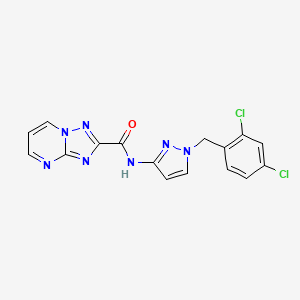 molecular formula C16H11Cl2N7O B10938066 N-[1-(2,4-dichlorobenzyl)-1H-pyrazol-3-yl][1,2,4]triazolo[1,5-a]pyrimidine-2-carboxamide 