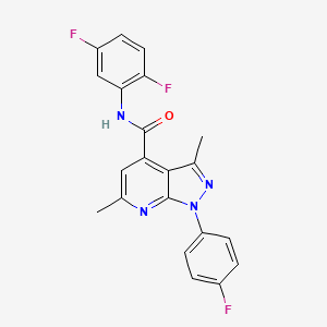 molecular formula C21H15F3N4O B10938105 N-(2,5-difluorophenyl)-1-(4-fluorophenyl)-3,6-dimethyl-1H-pyrazolo[3,4-b]pyridine-4-carboxamide 