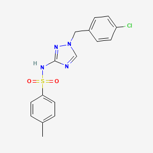 molecular formula C16H15ClN4O2S B10938192 N-[1-(4-chlorobenzyl)-1H-1,2,4-triazol-3-yl]-4-methylbenzenesulfonamide 