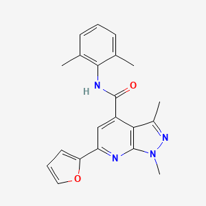 molecular formula C21H20N4O2 B10938310 N-(2,6-dimethylphenyl)-6-(furan-2-yl)-1,3-dimethyl-1H-pyrazolo[3,4-b]pyridine-4-carboxamide 