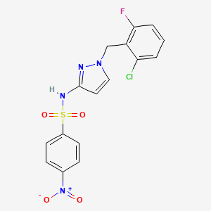 molecular formula C16H12ClFN4O4S B10938411 N-[1-(2-chloro-6-fluorobenzyl)-1H-pyrazol-3-yl]-4-nitrobenzenesulfonamide 