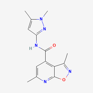 molecular formula C14H15N5O2 B10938627 N-(1,5-dimethyl-1H-pyrazol-3-yl)-3,6-dimethyl[1,2]oxazolo[5,4-b]pyridine-4-carboxamide 