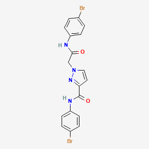 molecular formula C18H14Br2N4O2 B10938641 N-(4-bromophenyl)-1-{2-[(4-bromophenyl)amino]-2-oxoethyl}-1H-pyrazole-3-carboxamide 