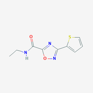 molecular formula C9H9N3O2S B10938642 N-ethyl-3-(thiophen-2-yl)-1,2,4-oxadiazole-5-carboxamide 
