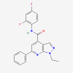 molecular formula C21H16F2N4O B10938706 N-(2,4-difluorophenyl)-1-ethyl-6-phenyl-1H-pyrazolo[3,4-b]pyridine-4-carboxamide 