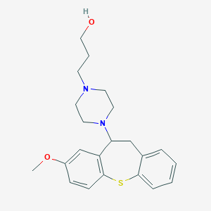 molecular formula C22H28N2O2S B109409 4-(10,11-Dihydro-8-methoxydibenzo(b,f)thiepin-10-yl)-1-piperazinepropanol CAS No. 34770-77-9