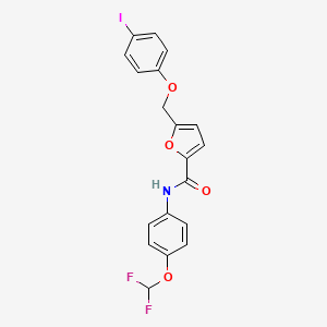 molecular formula C19H14F2INO4 B10943957 N-[4-(difluoromethoxy)phenyl]-5-[(4-iodophenoxy)methyl]furan-2-carboxamide 