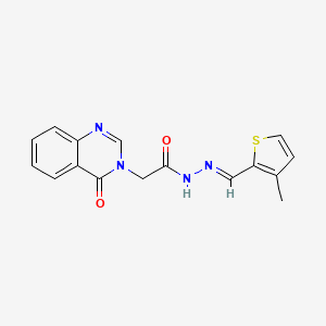 molecular formula C16H14N4O2S B10944062 N'-[(E)-(3-methylthiophen-2-yl)methylidene]-2-(4-oxoquinazolin-3(4H)-yl)acetohydrazide 