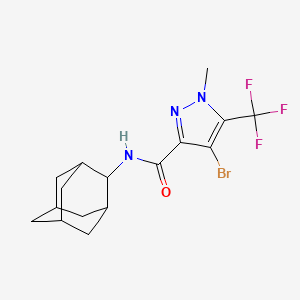 molecular formula C16H19BrF3N3O B10944216 N~3~-(2-Adamantyl)-4-bromo-1-methyl-5-(trifluoromethyl)-1H-pyrazole-3-carboxamide 