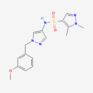 molecular formula C16H19N5O3S B10944293 N-[1-(3-methoxybenzyl)-1H-pyrazol-4-yl]-1,5-dimethyl-1H-pyrazole-4-sulfonamide 