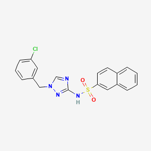 molecular formula C19H15ClN4O2S B10944350 N-[1-(3-chlorobenzyl)-1H-1,2,4-triazol-3-yl]naphthalene-2-sulfonamide 