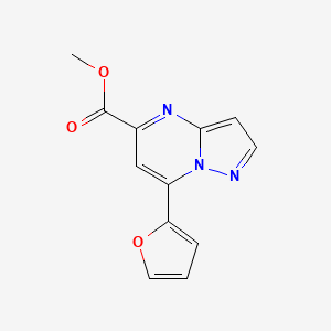 molecular formula C12H9N3O3 B10944662 Methyl 7-(furan-2-yl)pyrazolo[1,5-a]pyrimidine-5-carboxylate 
