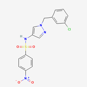 molecular formula C16H13ClN4O4S B10944743 N-[1-(3-chlorobenzyl)-1H-pyrazol-4-yl]-4-nitrobenzenesulfonamide 