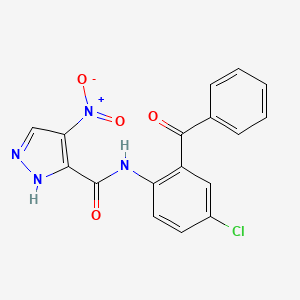 molecular formula C17H11ClN4O4 B10944818 N-[4-chloro-2-(phenylcarbonyl)phenyl]-4-nitro-1H-pyrazole-3-carboxamide 