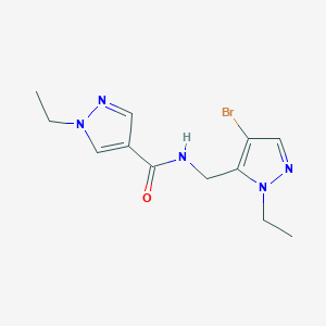 molecular formula C12H16BrN5O B10944856 N-[(4-bromo-1-ethyl-1H-pyrazol-5-yl)methyl]-1-ethyl-1H-pyrazole-4-carboxamide 