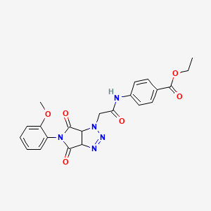 molecular formula C22H21N5O6 B10944873 ethyl 4-({[5-(2-methoxyphenyl)-4,6-dioxo-4,5,6,6a-tetrahydropyrrolo[3,4-d][1,2,3]triazol-1(3aH)-yl]acetyl}amino)benzoate 