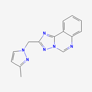 molecular formula C14H12N6 B10945058 2-[(3-methyl-1H-pyrazol-1-yl)methyl][1,2,4]triazolo[1,5-c]quinazoline 