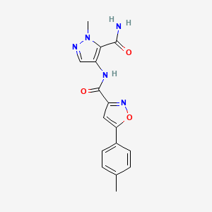 molecular formula C16H15N5O3 B10945116 N-(5-carbamoyl-1-methyl-1H-pyrazol-4-yl)-5-(4-methylphenyl)-1,2-oxazole-3-carboxamide 