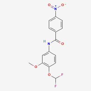 molecular formula C15H12F2N2O5 B10945133 N-[4-(difluoromethoxy)-3-methoxyphenyl]-4-nitrobenzamide 