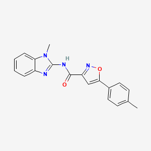 molecular formula C19H16N4O2 B10945314 N-(1-methyl-1H-benzimidazol-2-yl)-5-(4-methylphenyl)-1,2-oxazole-3-carboxamide 