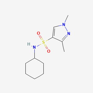 molecular formula C11H19N3O2S B10945403 N-cyclohexyl-1,3-dimethyl-1H-pyrazole-4-sulfonamide 